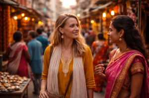 Femmes voyageant en Inde